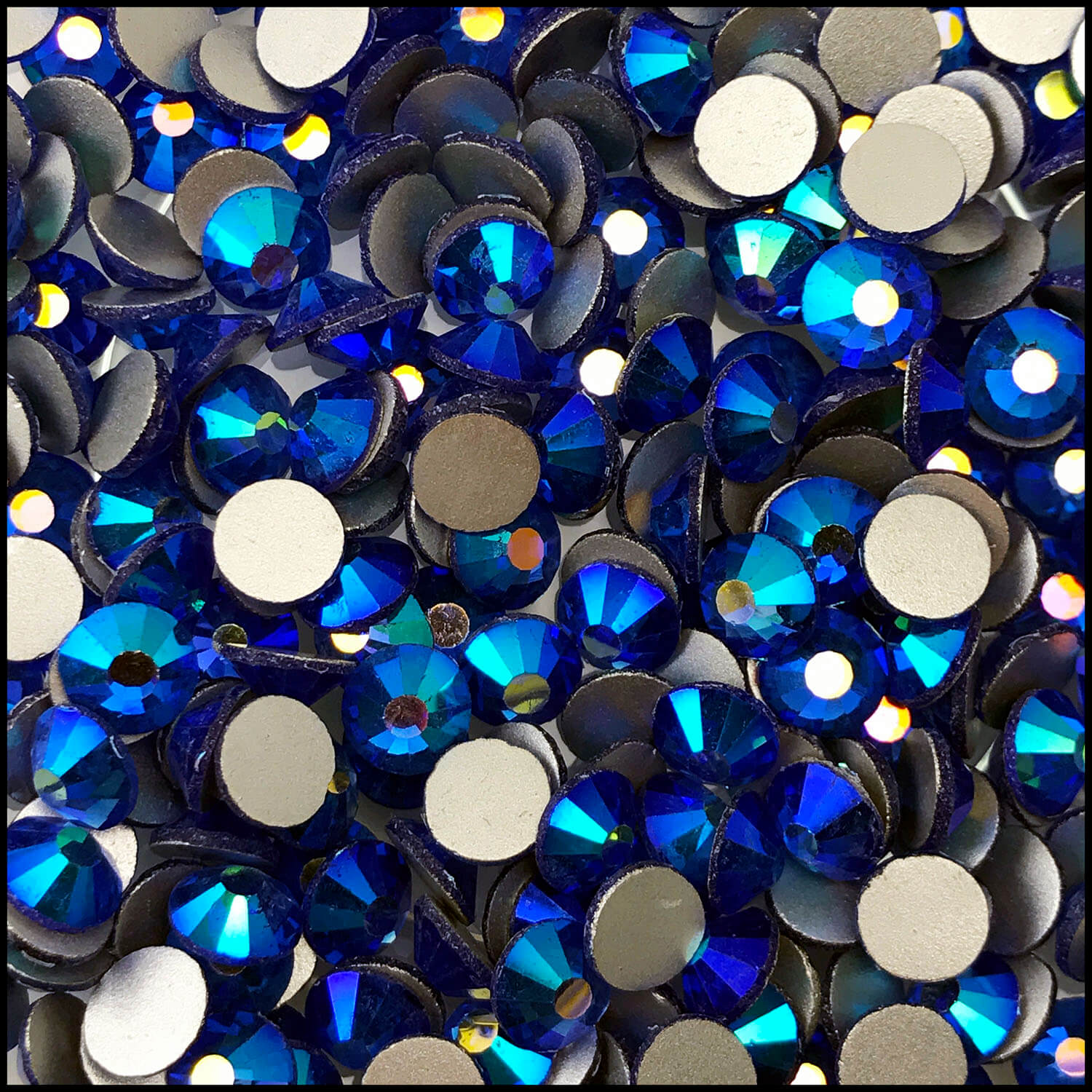ThreadNanny Czech 3mm/10ss 10gross (1440Pcs)Hotfix Rhinestones Crystals  Navy Blue (Sapphire) Color 